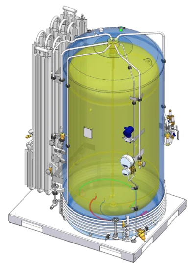 100nm3/H vaporisateur ambiant d'air liquide à haute pression d'oxygène pour la station service